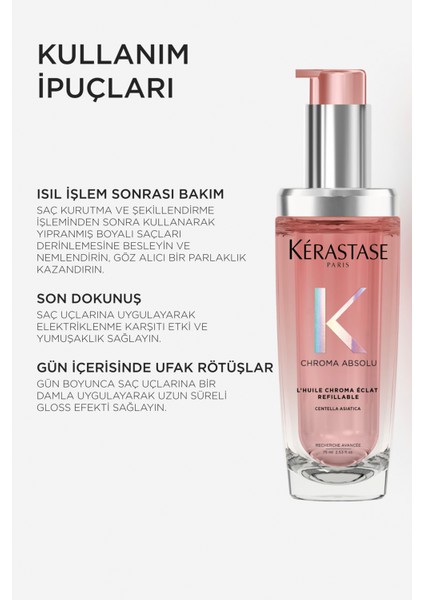 Chroma Absolu L'huile Chroma Eclat Yeniden Doldurulabilir Saç Yağı 75 ml