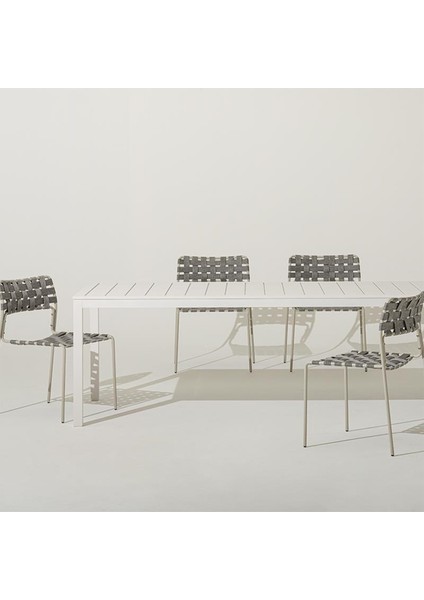 Alba Beyaz Alüminyum Bahçe Masası
