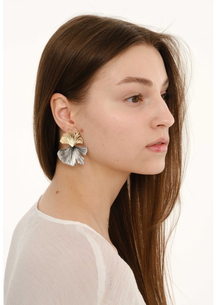 Linda Yaprak Gold Paslanmaz Çelik Kadın Küpe modelleri