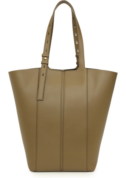 Haki Kadın Deri Alışveriş Çantası fırsatları