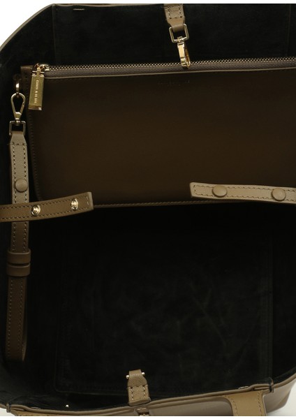 Haki Kadın Deri Alışveriş Çantası indirimleri