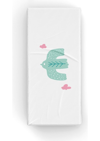 Bird Of Life Beyaz Yeşil Pamuk Saten Unisex Çocuk Çarşaf Seti 90 x 190 cm fiyatları