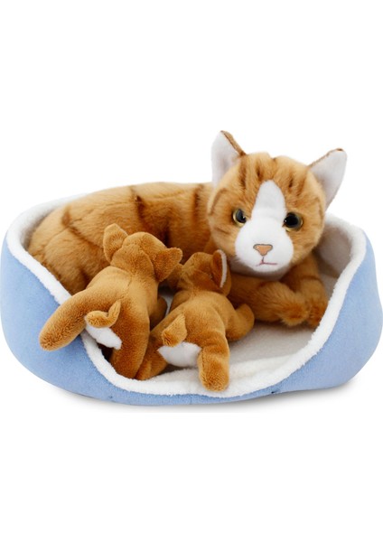 Sepette Yavrulu Kedi Peluş Oyuncak 21 cm fiyatları