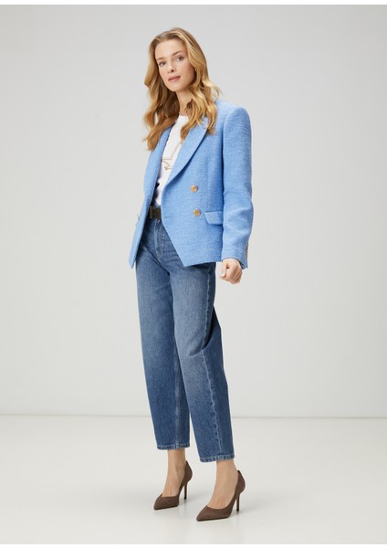 Mavi Bukle Kumaş Blazer modelleri