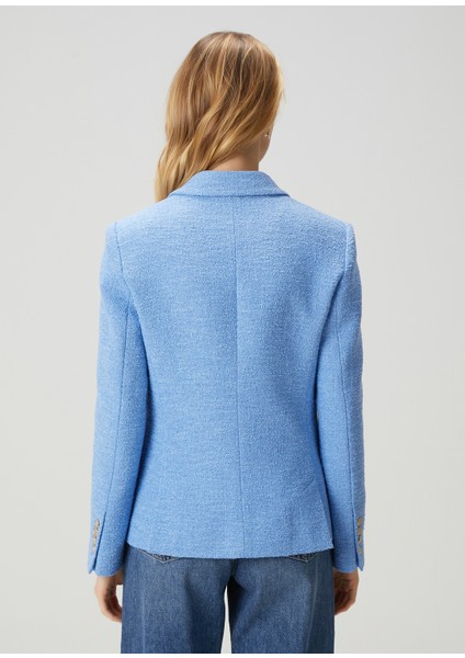 Mavi Bukle Kumaş Blazer