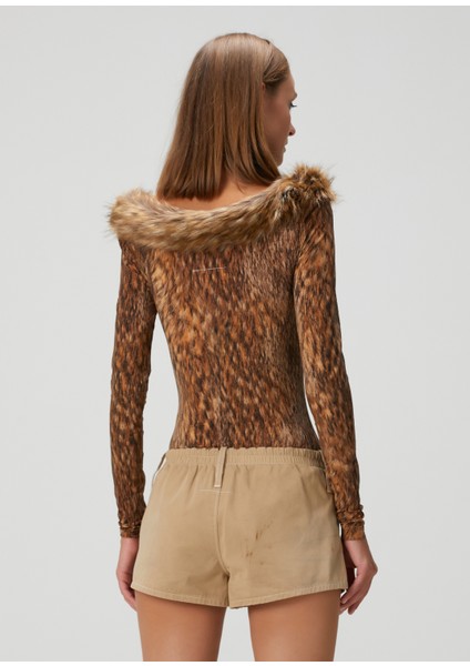 Leopar Desenli Uzun Kol Body fırsatları
