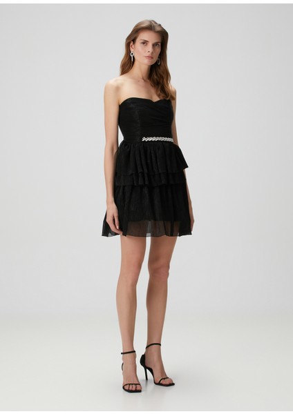 Audrey Siyah Mini Kokteyl Elbise