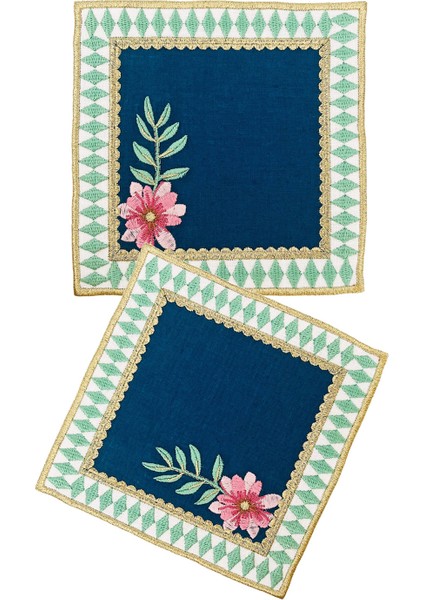 Yeşil Damalı Dore 2'li Kokteyl Peçetesi