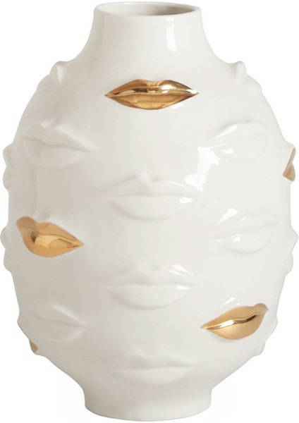 Gilded Muse Gala Beyaz Porselen Vazo