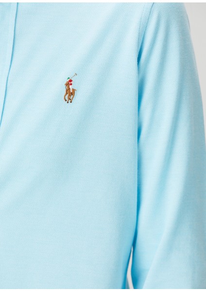 Slim Fit Mavi Oxford Gömlek indirimleri