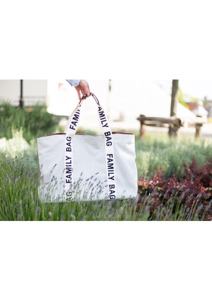 Family Bag Signature Krem Rengi Kanvas Bebek Bakım Çantası