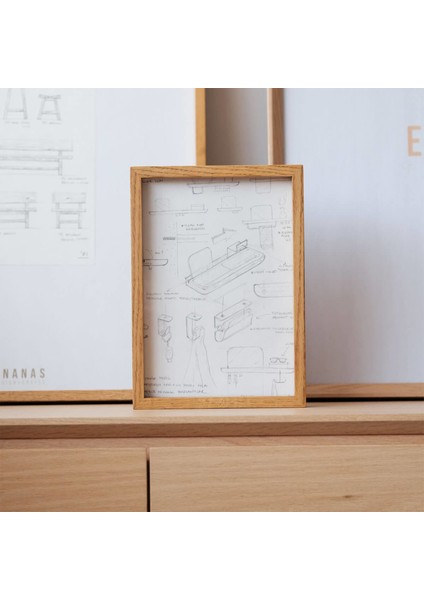 Edge Serisi Honey Meşe Masif Ahşap Dekoratif Çocuk Odası Çerçeve 32 x 42 cm modelleri
