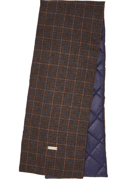 Koyu Kahverengi Ekoseli Kadın Yün Şal