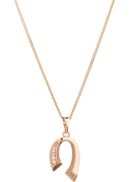 Taşlı Zarif Altın Kaplama Kadın Kolye