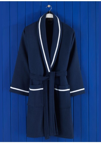 Livenza Lacivert Pamuklu Pike Unisex Bornoz Havlu Seti modelleri