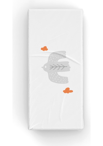 Bird Of Life Beyaz Gri Pamuk Saten Unisex Çocuk Çarşaf Seti 90 x 190 cm fiyatları