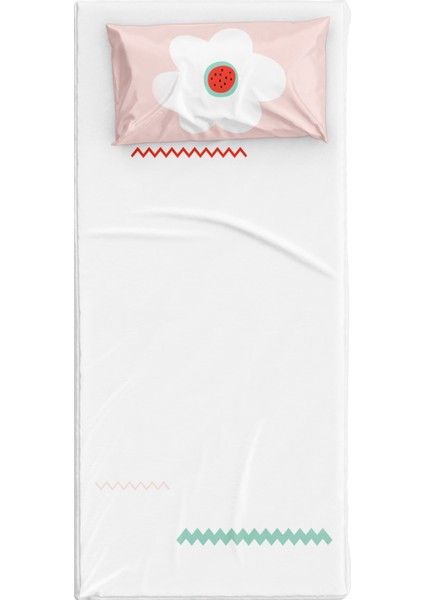 Big Flower Pamuk Saten Kız Çocuk Çarşaf Seti 90 x 190 cm