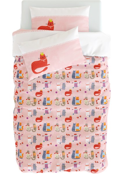 Kitty Of Queen Pembe Pamuk Saten Bebek Çocuk Nevresim Seti 100 x 150 cm fiyatları