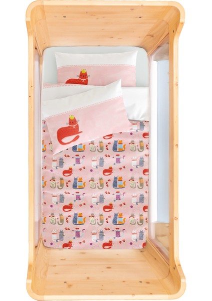 Kitty Of Queen Pembe Pamuk Saten Bebek Çocuk Nevresim Seti 100 x 150 cm fırsatları