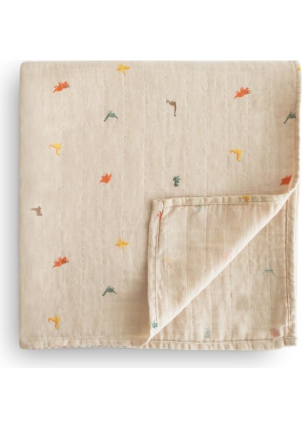 Dinosaurs Organik Müslin Bebek Örtü Kundak