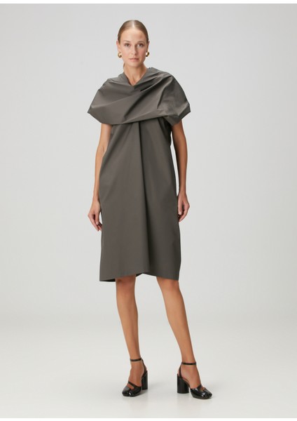 Gri Midi Elbise