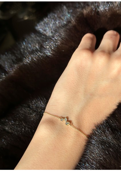 Drova Trio Mini Pırlanta Taşlı 14 Ayar Altın Kadın Bileklik fiyatları