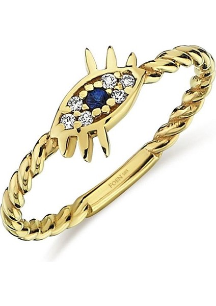 Eyes On You Pırlanta Taşlı 14 Ayar Altın Göz Kadın Yüzük