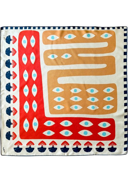 Apple Of My Eye Renkli Ipek Kadın Fular 105 cm