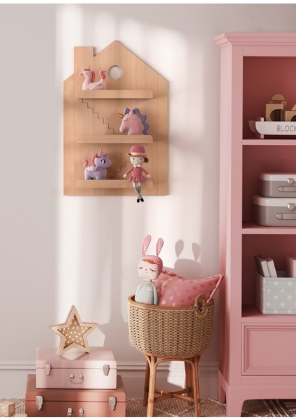 Dollhouse Naturel Çocuk Odası Duvar Rafı fiyatları