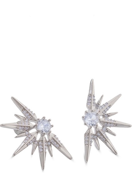 Gümüş Taşlı Güneş Zirkon & Altın Kaplama Pirinç Kadın Küpe fiyatları