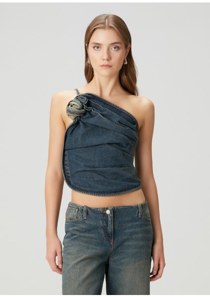 Mavi Drapeli Denim Bluz modelleri