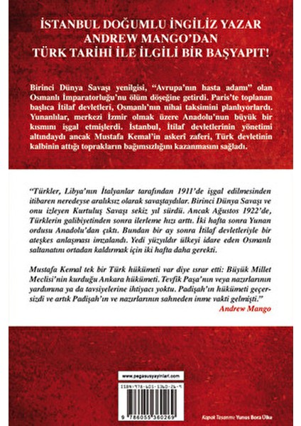 Sultan'dan Atatürk'e Türkiye Andrew Mango Tarihsel İnceleme 224 Sayfa fiyatları