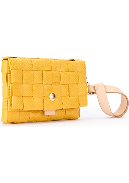Sarı Sepet Örgü Deri Kadın Cüzdan fiyatları