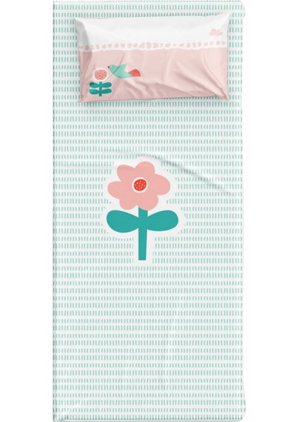 Amulet Mint Yeşili Pamuk Saten Kız Çocuk Çarşaf Seti 90 x 190 cm