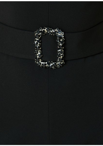 Gisella Siyah Bol Paça Abiye Tulum fırsatları