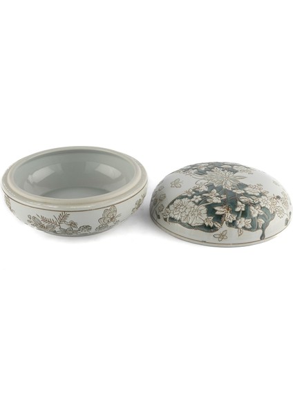 Yeşil Beyaz Porselen Kelebekli Dekoratif Kutu fiyatları