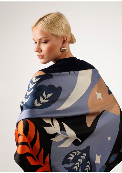 In The Eye Of The Moon Renkli Ipek Kadın Fular 105 cm fırsatları