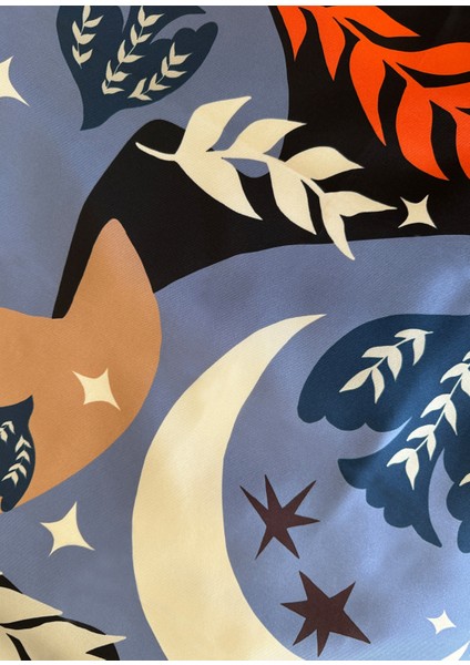 In The Eye Of The Moon Renkli Ipek Kadın Fular 105 cm indirimleri