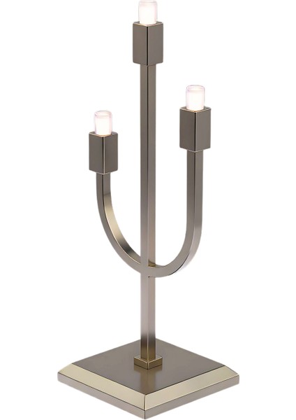 Candle Parlak Nikel LED Masa Lambası