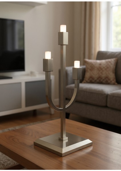 Candle Parlak Nikel LED Masa Lambası fiyatları
