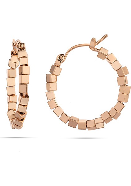 Sallantılı Boncuk Halka Zirkon & Altın Kaplama Pirinç Kadın Küpe