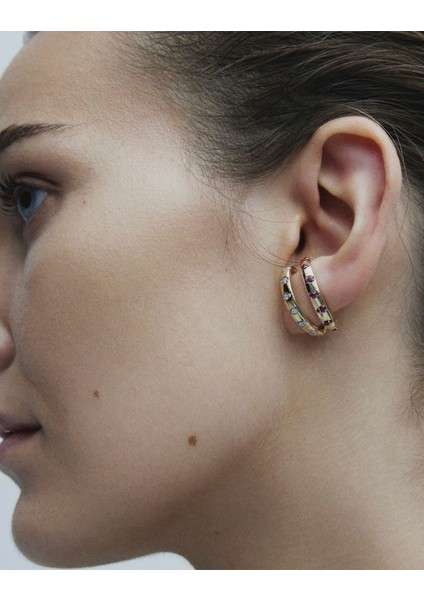 Eternal Drop Pırlanta Taşlı 14 Ayar Altın Tek Kadın Cuff Küpe fırsatları