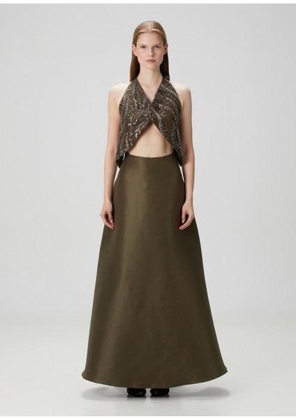 Heidi Haki Payetli Maksi Abiye Elbise fiyatları