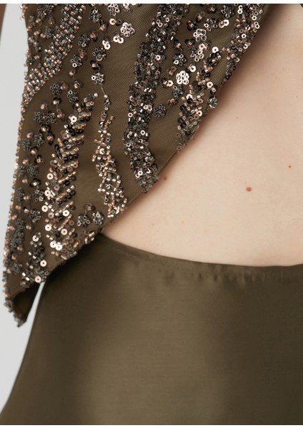 Heidi Haki Payetli Maksi Abiye Elbise indirimleri