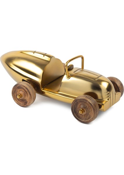 Gold Ahşap Dekoratif Araba 36 cm