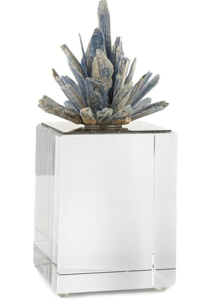 Kaideli Cam Gümüş Ağaçlı Dekoratif Obje 18 cm