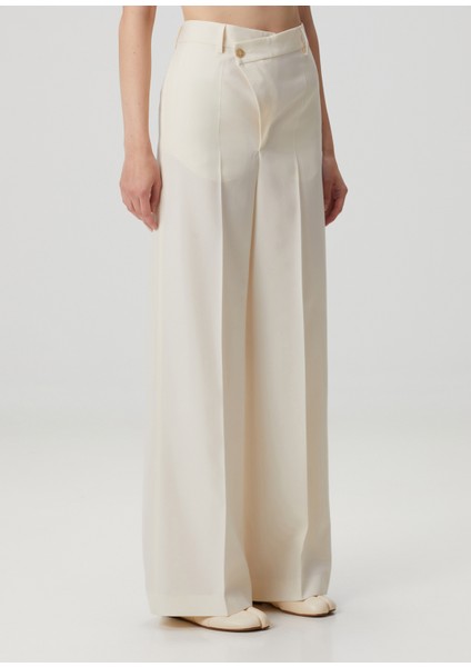 Krem Wide Leg Pantolon modelleri