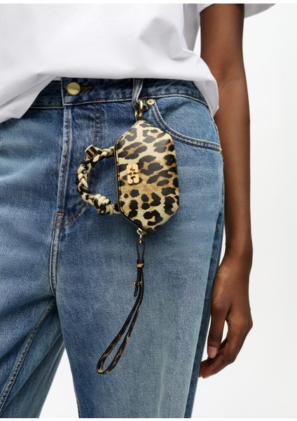 Leopar Desenli Kadın Deri El Çantası modelleri