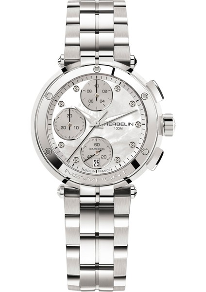 Newport Chronograph 35688B89 Pırlantalı Çelik Kadın Kol Saati