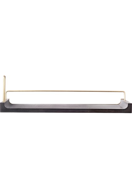 Dark Gold Eskitme Detaylı Meşe Ahşap Orta Boy Uçan Raf